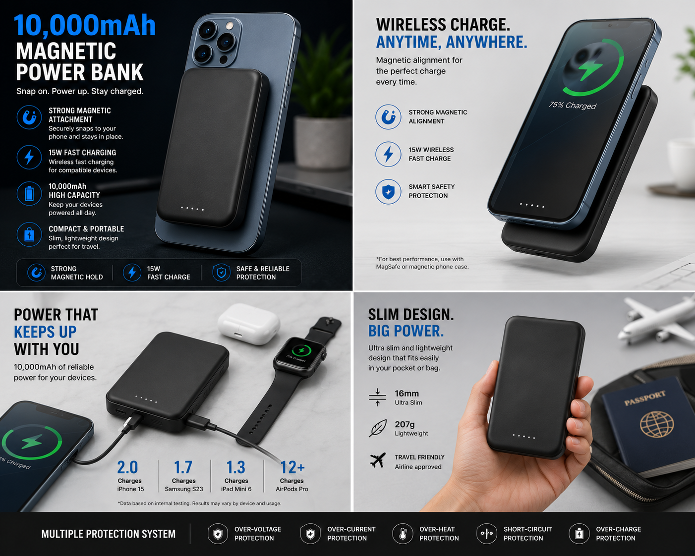 10,000mAh Magnetic Power Bank