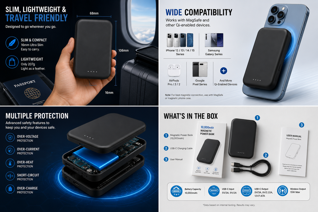 10,000mAh Magnetic Power Bank