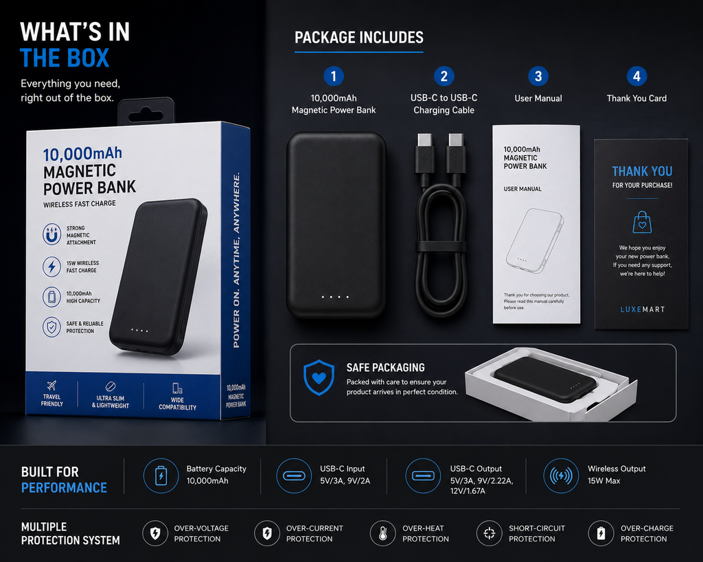 10,000mAh Magnetic Power Bank