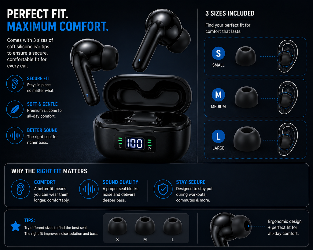 Bluetooth 5.3 Wireless Earbuds