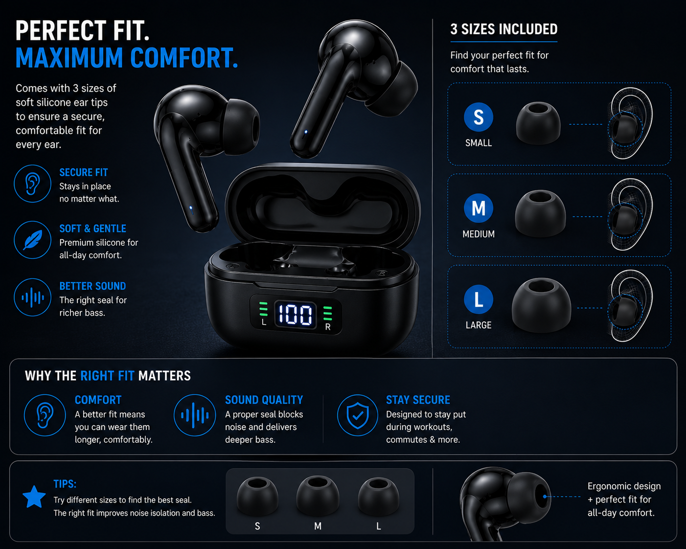 Bluetooth 5.3 Wireless Earbuds
