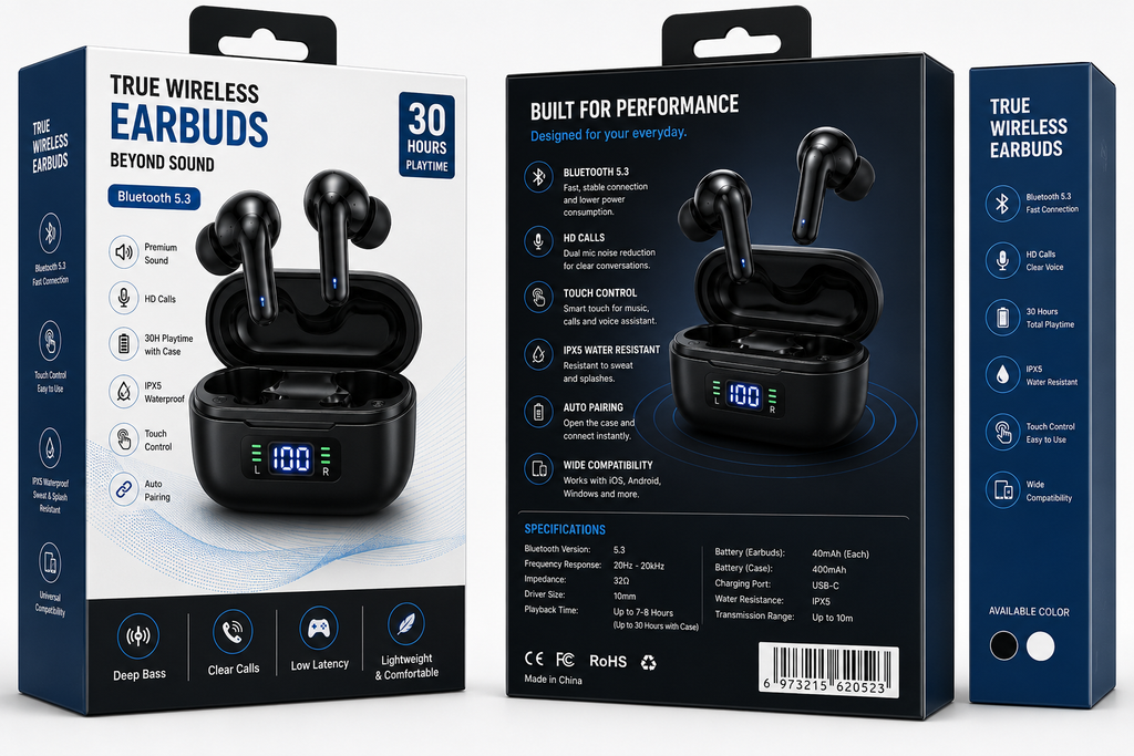 Bluetooth 5.3 Wireless Earbuds