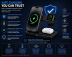 LuxeMart 3-in-1 Wireless Charging Station for iPhone, Apple Watch & AirPods