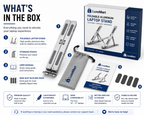 LuxeMart Foldable Aluminum Laptop Stand – Adjustable Portable Desk Stand for Laptops