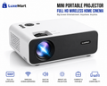 LuxeMart Mini Portable Projector – Full HD Wireless Home Cinema