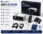 LuxeMart Mini Portable Projector – Full HD Wireless Home Cinema