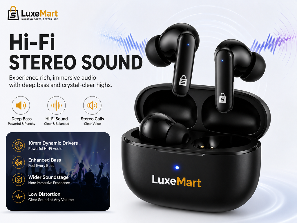 Bluetooth Wireless Earbuds with Charging Case