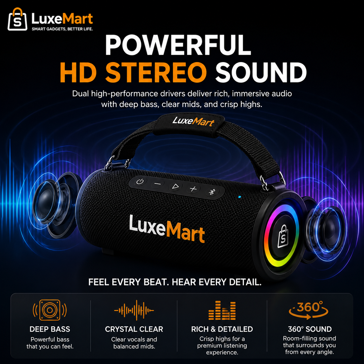 Portable Wireless Bluetooth Speaker