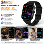 LuxeMart Smart Watch with Bluetooth Calling, Heart Rate Monitor & 100+ Sports Modes