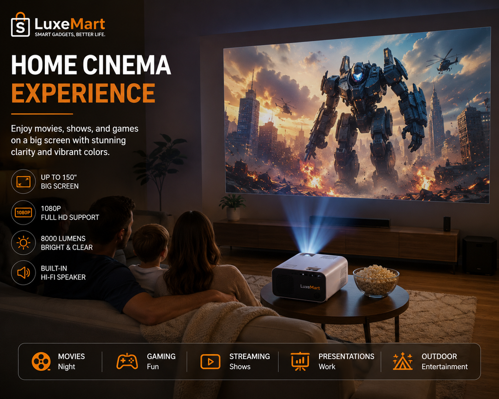 LuxeMart Mini Portable Projector