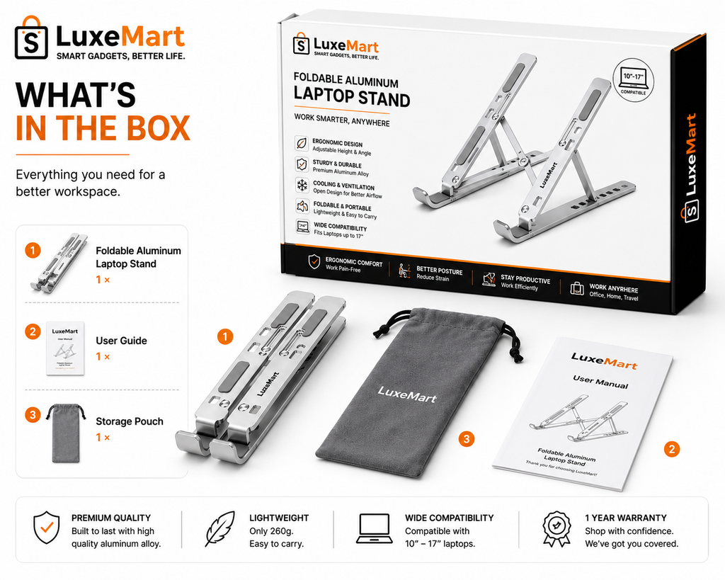 LuxeMart Foldable Aluminum Laptop Stand