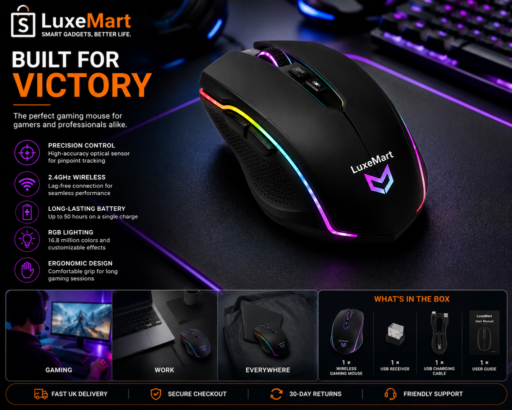 LuxeMart Wireless Gaming Mouse