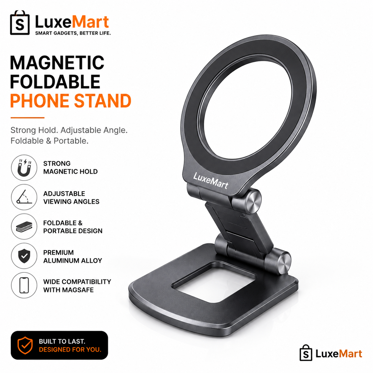 LuxeMart Magnetic Foldable Phone Stand
