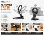 LuxeMart Magnetic Foldable Phone & Tablet Stand – Adjustable Portable Desktop Holder