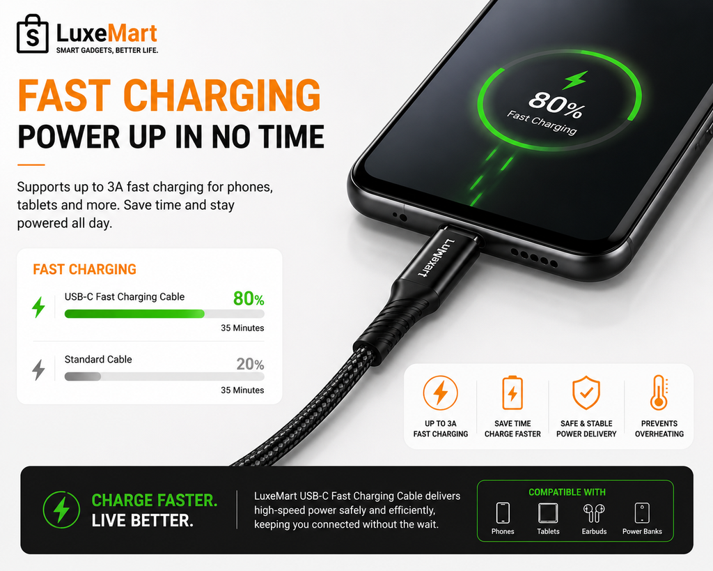 LuxeMart USB-C Fast Charging Cable