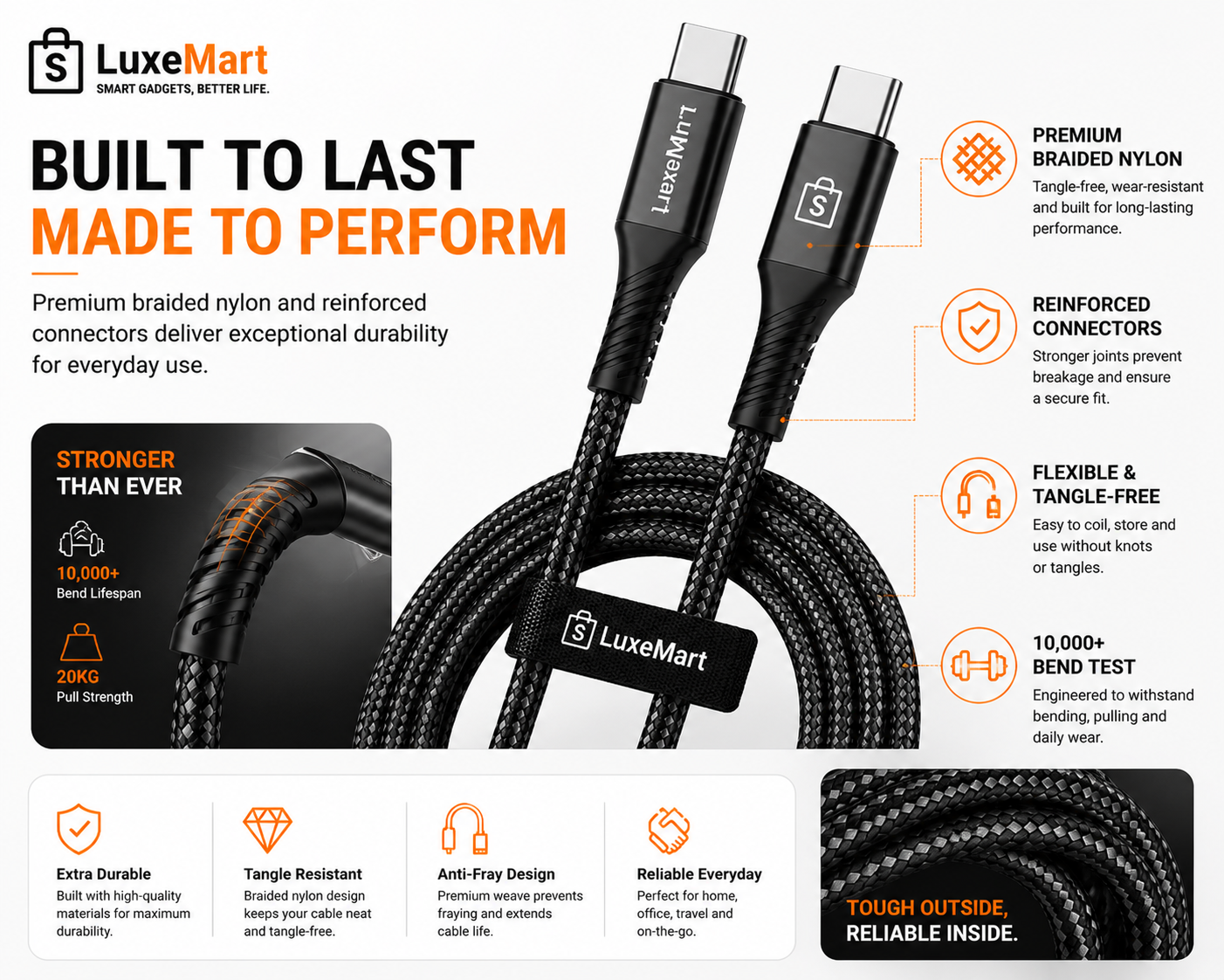 LuxeMart USB-C Fast Charging Cable