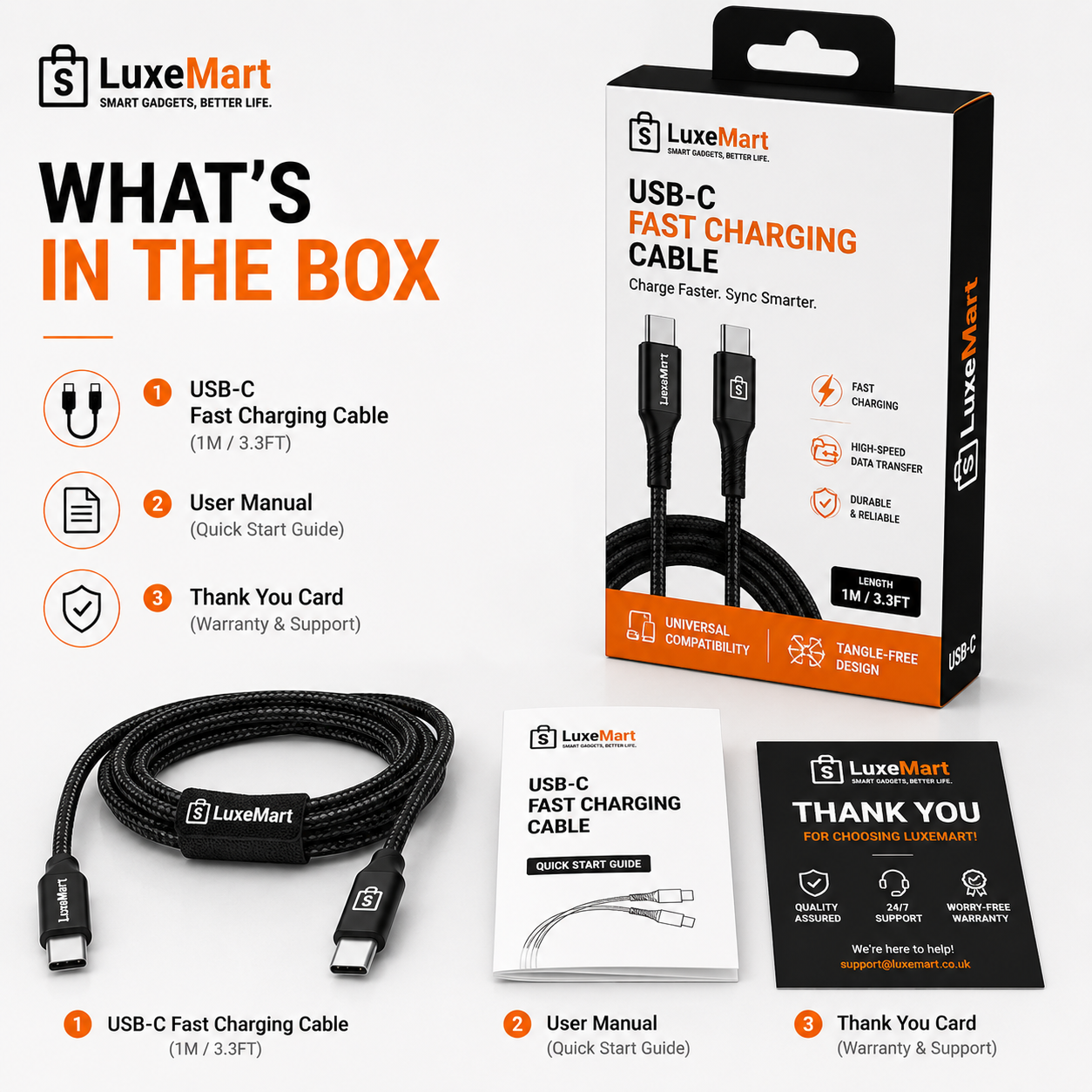 LuxeMart USB-C Fast Charging Cable