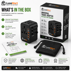 LuxeMart Universal Travel Adapter with USB-C Fast Charging