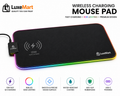 LuxeMart Wireless Charging Mouse Pad with Fast Qi Charging & RGB Edge Lighting