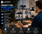 LuxeMart 1080p Full HD USB Webcam with Noise-Reducing Microphone