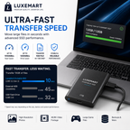 LuxeMart Portable USB-C External SSD – Ultra-Fast High-Speed Storage