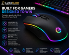 LuxeMart Wireless Gaming Mouse – 2.4GHz Rechargeable RGB Mouse for PC & Laptop
