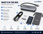 USB-C 8-in-1 Hub Adapter – HDMI, USB 3.0, SD/TF Card Reader & PD Charging