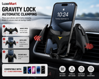 LuxeMart Bat Wing Car Phone Holder – Gravity Air Vent Mount for Smartphones
