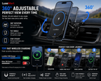 LuxeMart 15W Magnetic Wireless Car Charger – Fast Charging Magnetic Mount for iPhone & Android