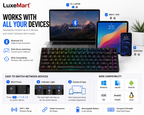 LuxeMart Bluetooth Mechanical Keyboard – Wireless RGB Rechargeable Keyboard for PC, Mac, Tablet & Phone