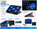 LuxeMart Laptop Cooling Pad – 5 Fan Adjustable USB Cooling Stand for 12–17.3” Laptops