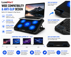 LuxeMart Laptop Cooling Pad – 5 Fan Adjustable USB Cooling Stand for 12–17.3” Laptops