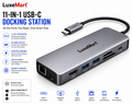 LuxeMart USB-C Docking Station – 11-in-1 Multiport Hub with 4K HDMI, USB 3.0, Ethernet, SD/TF & 100W PD Charging