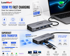 LuxeMart USB-C Docking Station – 11-in-1 Multiport Hub with 4K HDMI, USB 3.0, Ethernet, SD/TF & 100W PD Charging