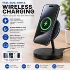 LuxeMart Magnetic Wireless Charger – Fast Charging Pad for iPhone & Android