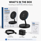 LuxeMart Magnetic Wireless Charger – Fast Charging Pad for iPhone & Android