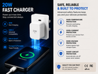 LuxeMart 20W USB-C Fast Charger – Compact Wall Plug Adapter for iPhone & Android